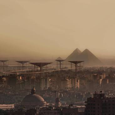 The new pyramids above the chaotic city
