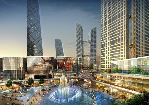 High-end retail at the ground level will unify the new district, with a cohesive plan of towers radiating outward from Yongsan station.