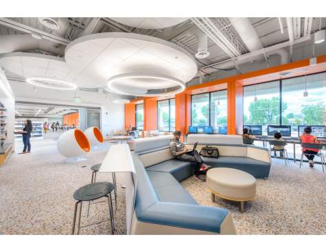 View of teen center gaming lounge