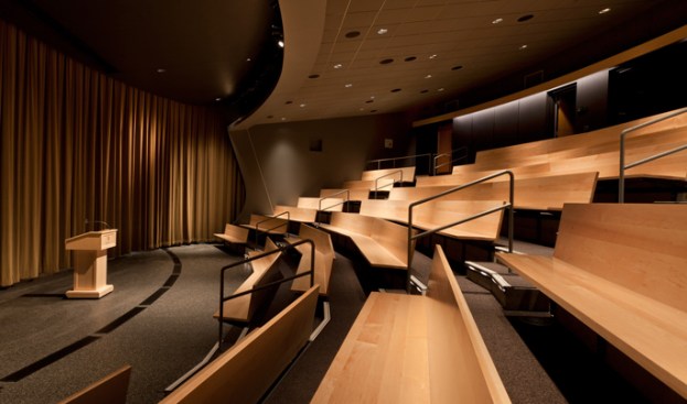 Theater at mid-level with curtains