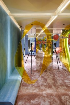 Fitting room inside looking out