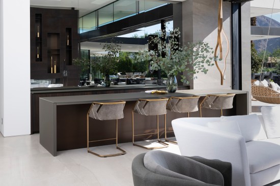 Serenity Indian Wells luxury desert home modern open plan breakfast bar area