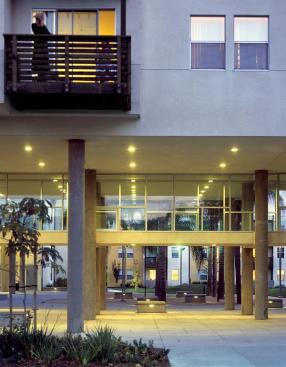 Other well-defined outdoor areas encourage student interaction.