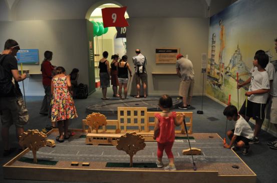 A look through the exhibit hall during the opening weekend.