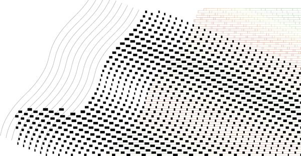 Joints+(shown+as+black)+in+the+brick+pattern+are+staggered+to+create+opaque+wall+sections+and+then+widen+to+become+%e2%80%9chollow%2c%e2%80%9d+portraying+the+rippling+movement+of+water.