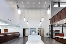 As SECU's architect of record, Summit Design and Engineering Services has designed new construction and renovations for at least 45 branch offices. For eight locations, including the new Granite Quarry branch office, Summit selected and specified Rockfon's high-performance acoustic stone wool and metal ceiling panels for the interiors, durable metal ceilings for the exteriors, and suspension ceiling systems for both.