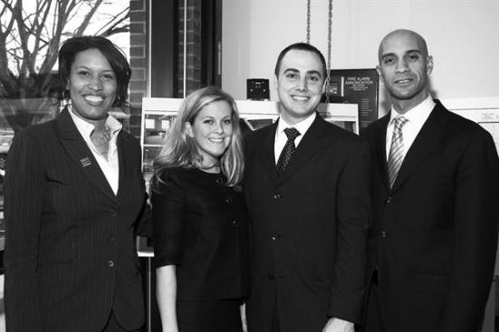 SED Center Dedication Interior designer Dana Mathews and project manager Gavin Daniels at the center's dedication, flanked by D.C. Councilwoman Muriel Bowser and Mayor Adrian Fenty.