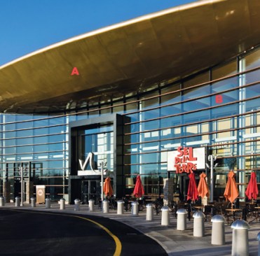 A?Reynobond exterior aluminum panels Alcoa Architectural Products alcoaarchitecturalproducts.com Aluminum composite material ? Two sheets of corrosion-resistant aluminum are bonded to either side of an extruded thermoplastic core ? Structure eliminates dimpling and buckling ? Can be formed into myriad curving shapes ? Can be drilled, cut, punched, and routed with standard woodworking tools ? High-performance coatings can provide varied colors and levels of gloss  B?Glass curtain wall Kawneer kawneer.com ? A series of curtain wall products are available to suit specific projects ? Systems can be outside or inside glazed ? Structural options include IsoStrut Thermal Break for increased thermal and structural performance ? Pressure-glazed systems are available for low- to mid-rise applications