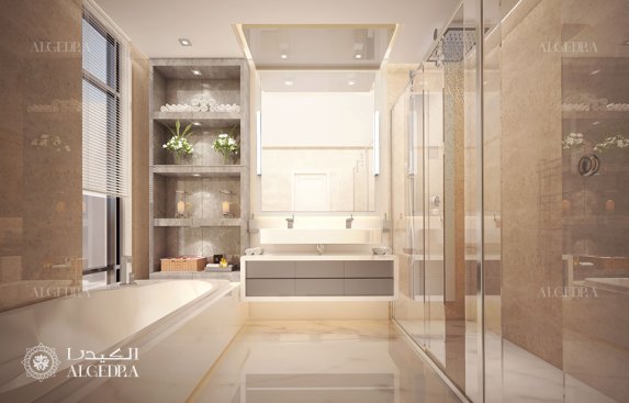 Modern bathroom design in luxury villa