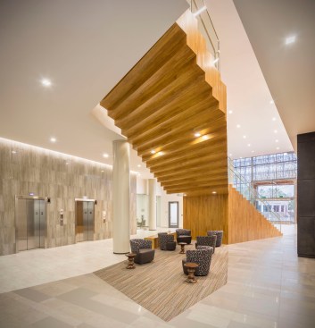 Hospitality Hall mirrors the amenities of boutique hotels while setting a new standard for immersive student learning.