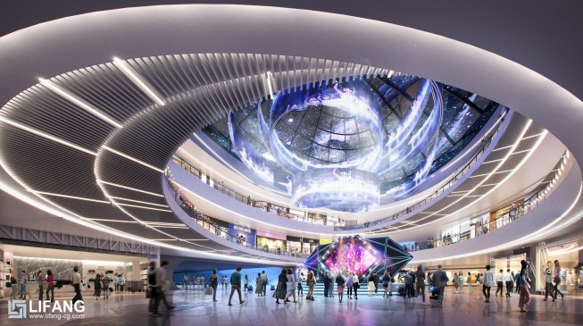Lobby of the interior shopping mall by Lifang Vision