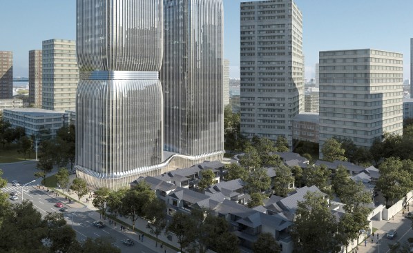 Podium and open street