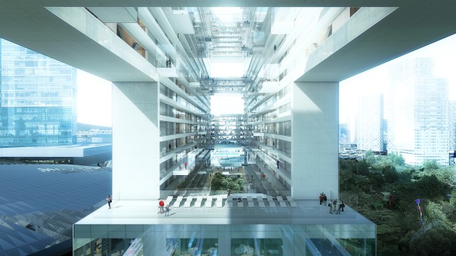 Views of Project R6 from within its central courtyard.