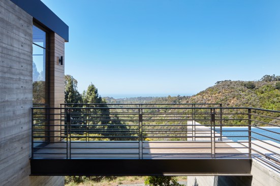 The home's bridges offer new perspectives for experiencing the owner’s prized views while providing a glimpse of the topography as it stood before the house was set upon it.