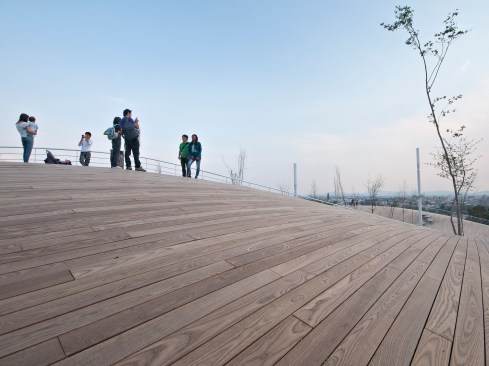 Undulating surfaces at the Memorial Park.