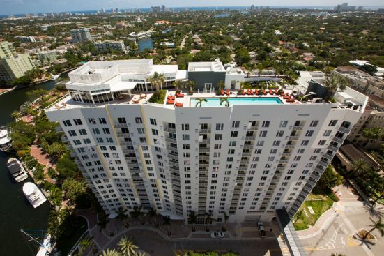 Exterior with view of rooftop pool deck
