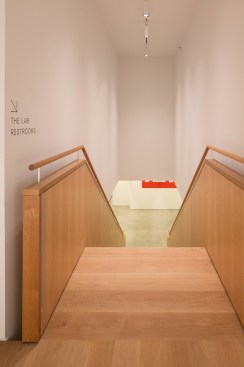 Top of gallery stairs.