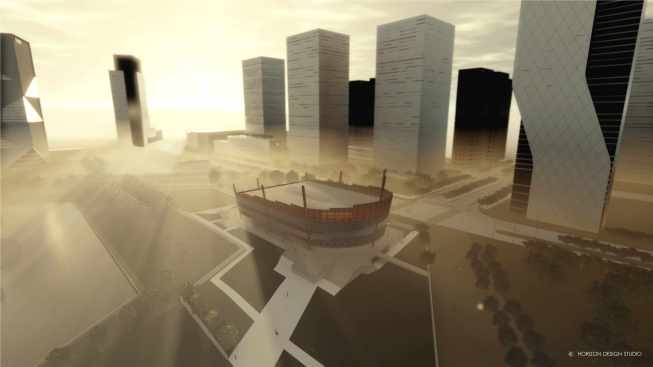 Aerial CGI of Proposed Museum
