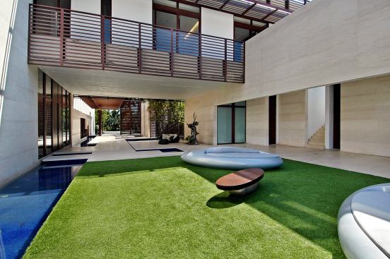 The home is built with stone walls that create a sense of luxury, but they also make the structures resistant to winds of up to 150 miles per hour.