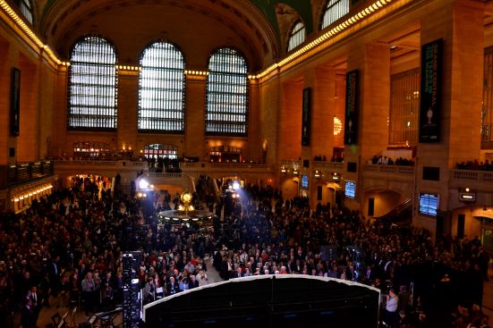 Crowds gathered in the main concourse on Grand Central Terminal's 100th anniversary.