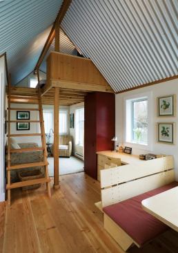 2010 CHDA  Floating Guest House, Portland, Ore.  Accessory Building / Merit Award  Studio Hamlet Architects, Bainbridge Island, Wash.    The 433-square-foot building uses birch plywood built-ins to conserve space.