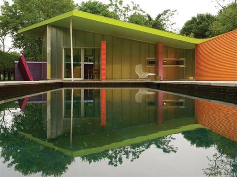 The 1,100-square-foot house on Shelter Island, N.Y., features a reflecting pool.