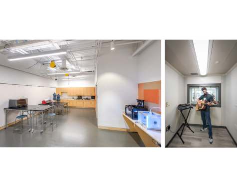 View of maker space creation lab and recording studio