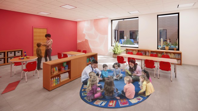 JCC's playroom overlooks the outside playground