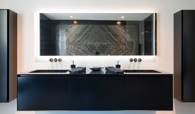 36 Georgina Avenue Santa Monica modern home dual geometric bathroom sinks