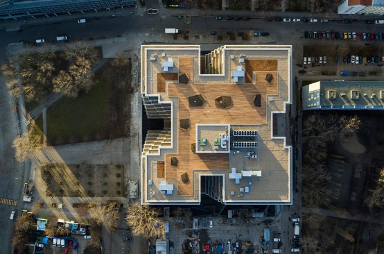 Commissioned through a design competition, Jasper Architects “cut” triangular prisms to create “Voids” and “Canyons”—and add natural light