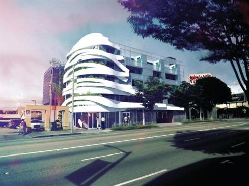 LaBrea Affordable Housing West Hollywood, Calif. Patrick Tighe Architecture The 32-unit LaBrea apartment building, when it is completed this year, will feature an edible garden, infiltration planters, and other low-impact elements.