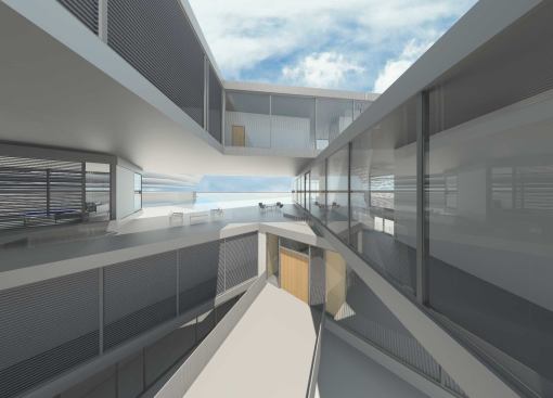 "Like a lotus flower," Jameson explains,&nbsp;"we wanted to be able to look through the spaces to create artificial horizons and select views regardless of the weather."