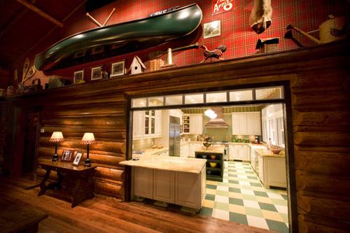 Views of the Evans Cabin kitchen. Allen Kennedy Photography