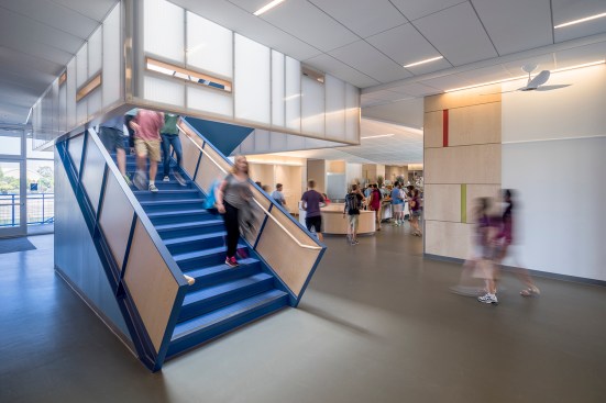Nueva Upper School, by Leddy Maytum Stacy Architects - Stairs.