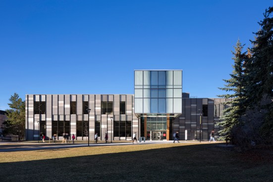 The east facade connects with a new campus quad.