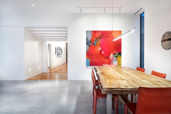 View of dining area and transitional bridge