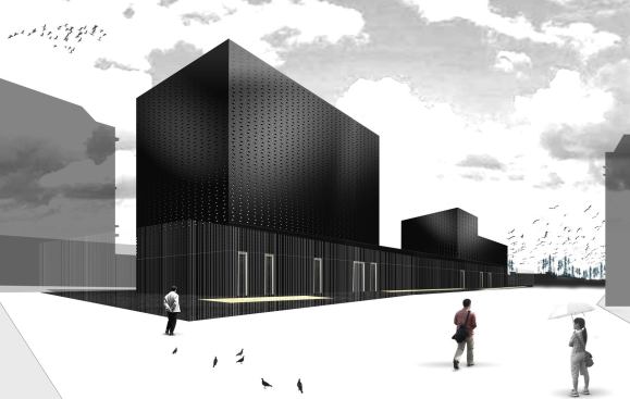 Rendered view of the Electrical Substation.