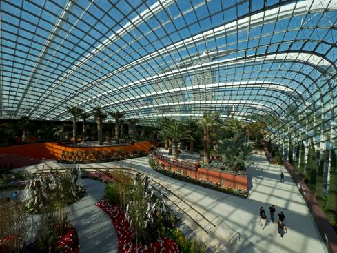 Interior of Flower Dome looking toward Baobabs