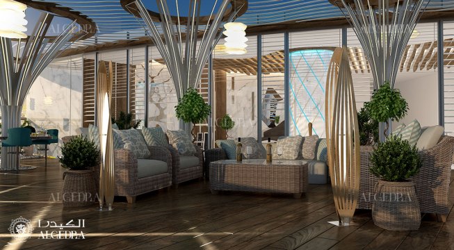 Outdoor sitting area in penthouse