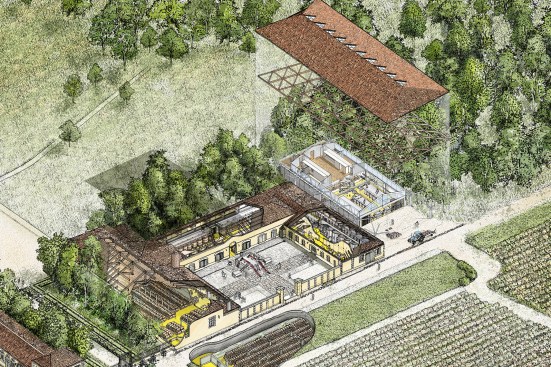 Ch&acirc;teau Margaux axonometric sketch.