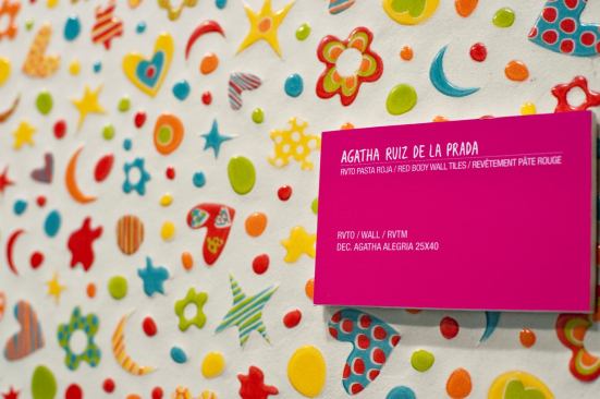 Spanish fashion designer Agatha Ruiz de la Prada designed a collection of bright-colored tiles for Parmesa.