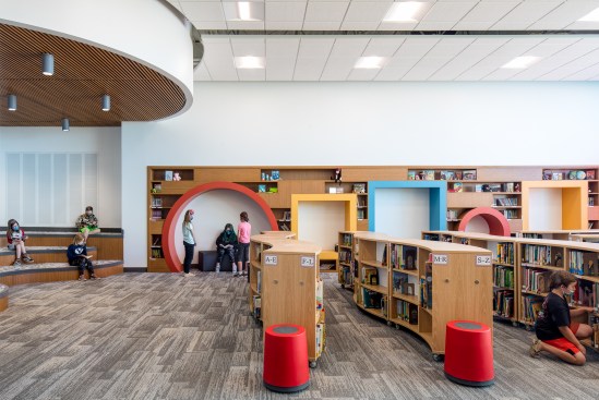 Small scale nooks were created throughout the building to provide locations for more focused learning activities.  