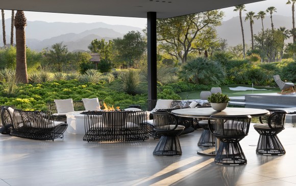 Serenity Indian Wells  luxury modern home resort style covered terrace