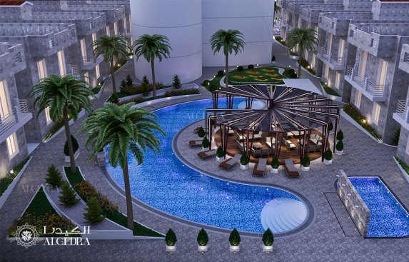 Pool design in resort