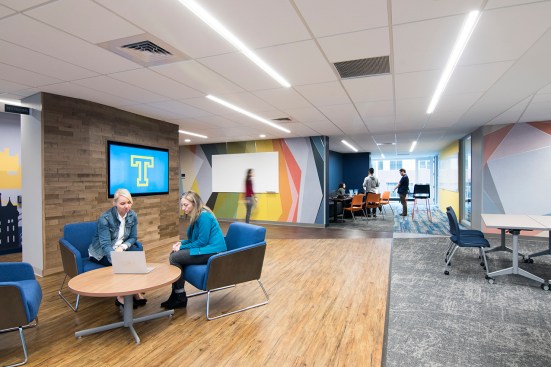 Accelerator area and team innovation zone at the Trinity Innovation Center.