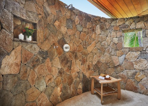 Cheemaun Beach Villa Outdoor Shower by OBMI Architecture Firm