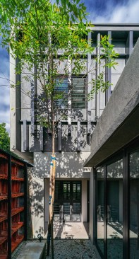 pocket garden connecting the interior spaces