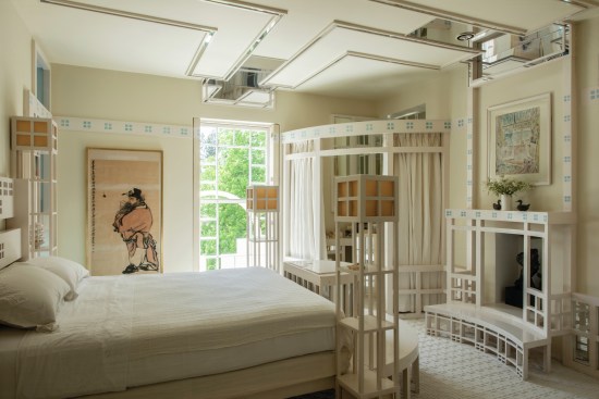 The Four Square Room, Charles and Maggie's bedroom, was designed around iterations of the subdivided-square motif.