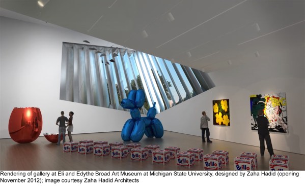 Rendering of gallery within Broad Museum at MSU