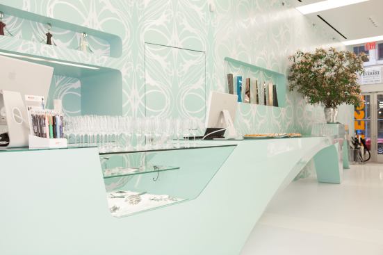 New counter and wall covering at the entrance to Alessi's Store on Greene St. in New York's SoHo neighborhood.